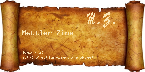 Mettler Zina névjegykártya